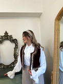 جلیقه مخمل زرشکی سکه